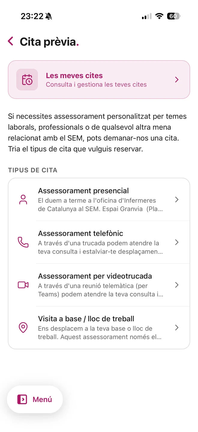 Reserva de cita prèvia amb dia i hora