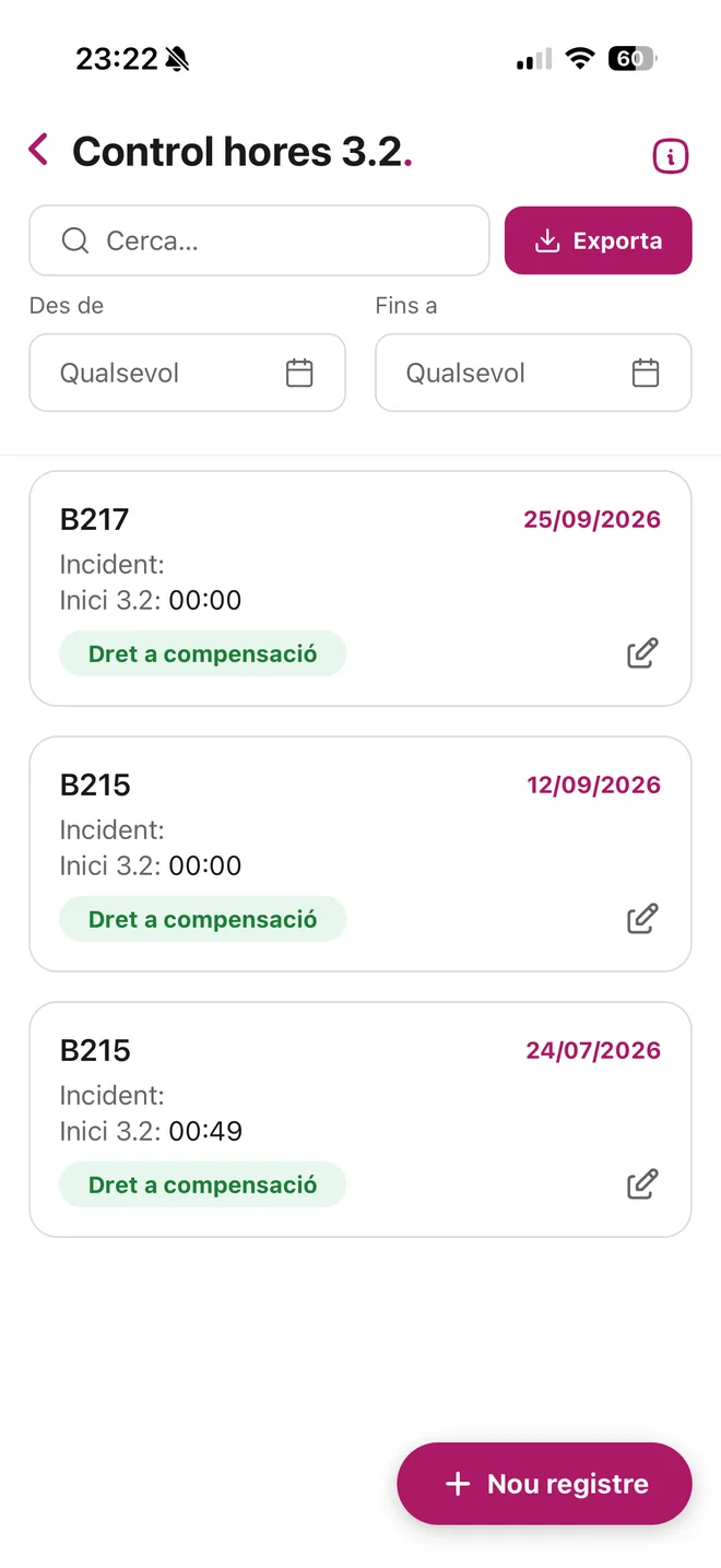 Control de les hores del pacte 3.2