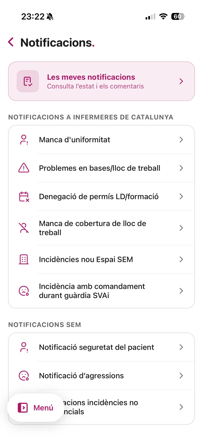 Tipus de notificacions al sindicat