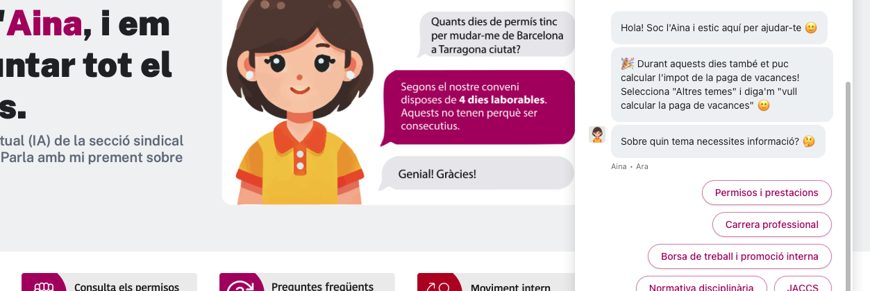 L'Aina et calcula l'import de la paga de vacances